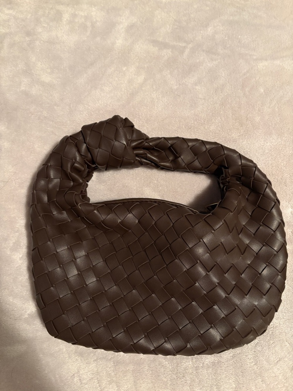 Urban Expressions Woven Knot Handle Hobo Bag - Brown